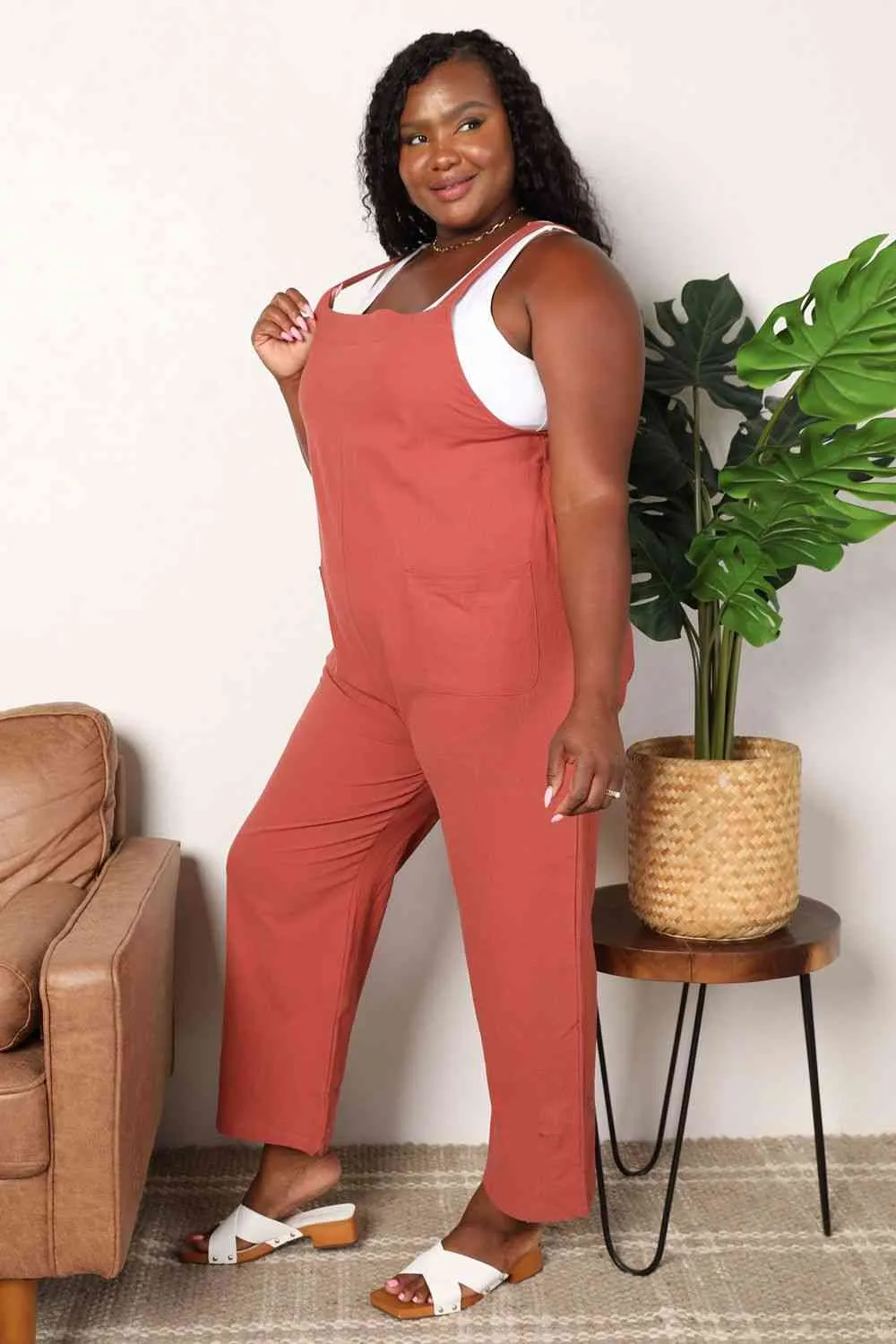 Dylan Wide Leg Overalls with Front Pockets