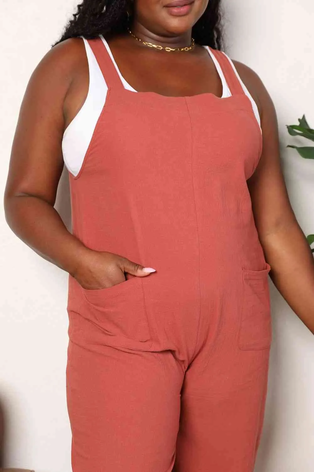 Dylan Wide Leg Overalls with Front Pockets