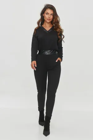 Elegant long sleeves tapered legs formal jumpsuit