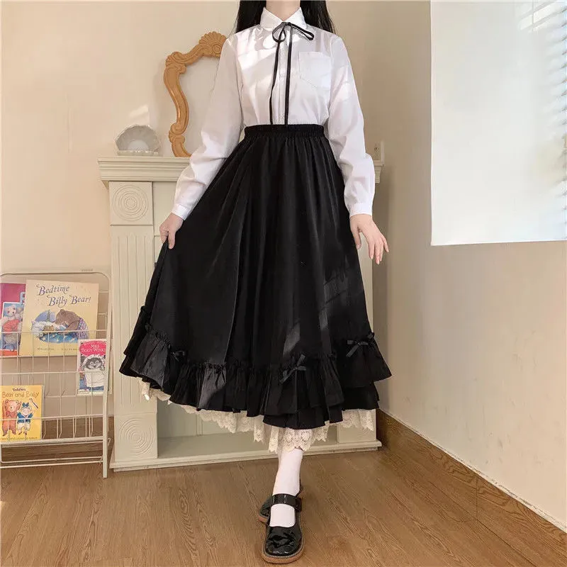 Elevate Your Style with our Vintage Pleated A-Line Ball Gown Long Midi Skirt for Women
