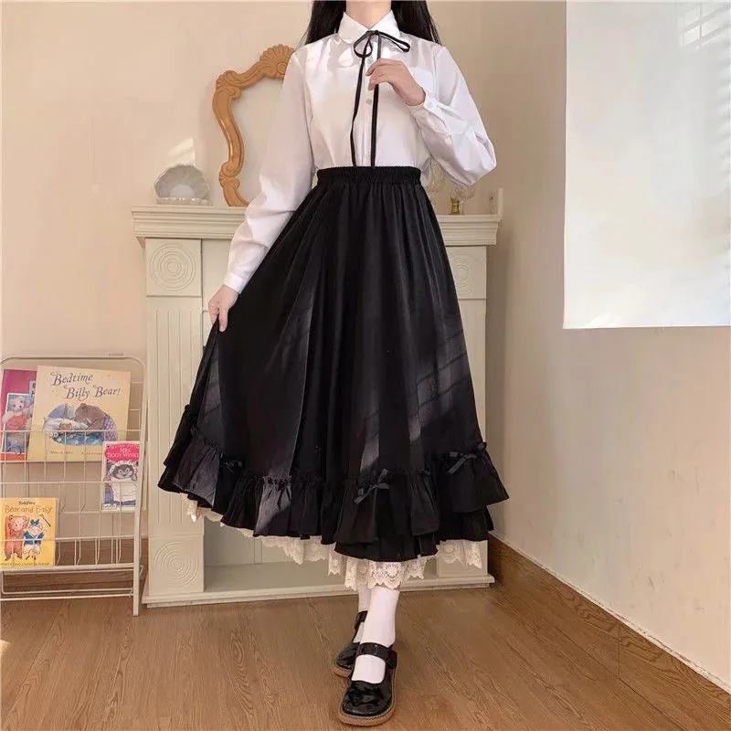 Elevate Your Style with our Vintage Pleated A-Line Ball Gown Long Midi Skirt for Women