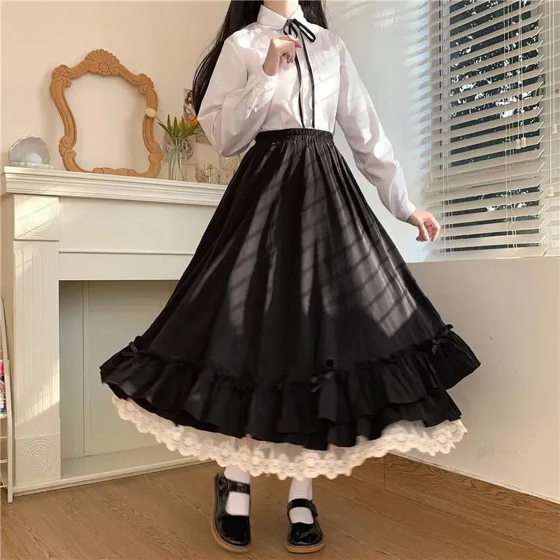 Elevate Your Style with our Vintage Pleated A-Line Ball Gown Long Midi Skirt for Women