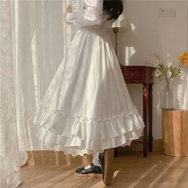 Elevate Your Style with our Vintage Pleated A-Line Ball Gown Long Midi Skirt for Women