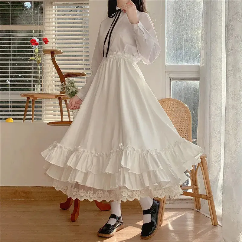 Elevate Your Style with our Vintage Pleated A-Line Ball Gown Long Midi Skirt for Women
