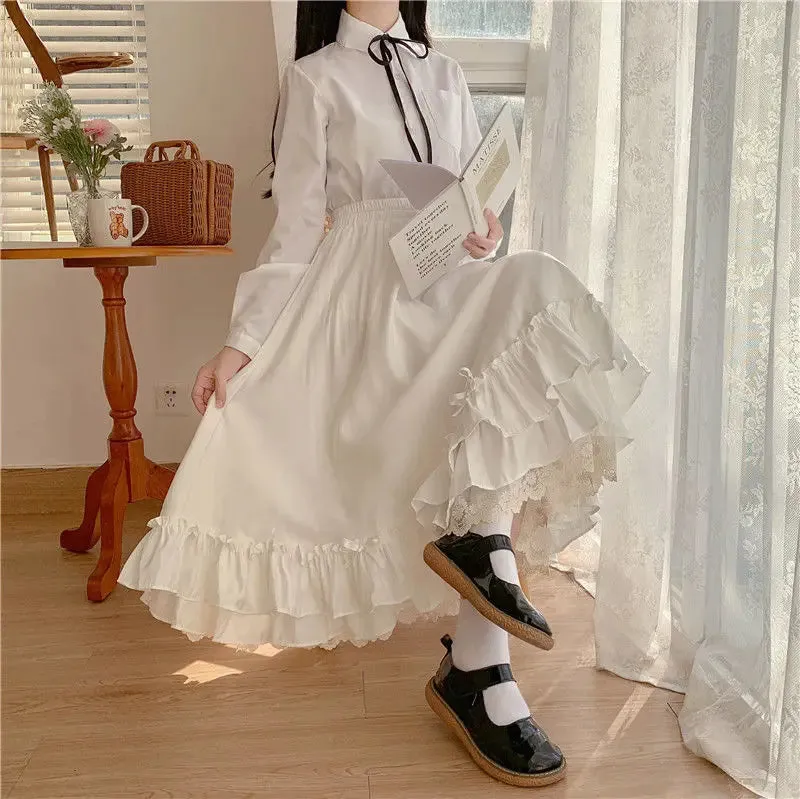 Elevate Your Style with our Vintage Pleated A-Line Ball Gown Long Midi Skirt for Women
