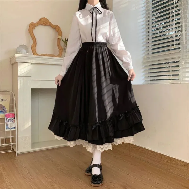 Elevate Your Style with our Vintage Pleated A-Line Ball Gown Long Midi Skirt for Women