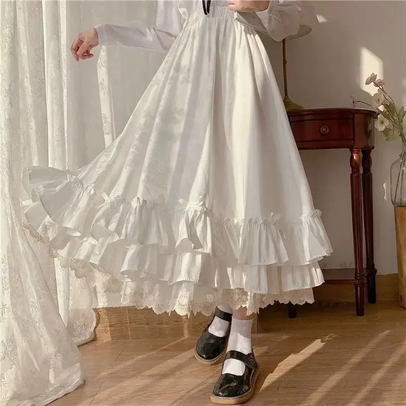 Elevate Your Style with our Vintage Pleated A-Line Ball Gown Long Midi Skirt for Women