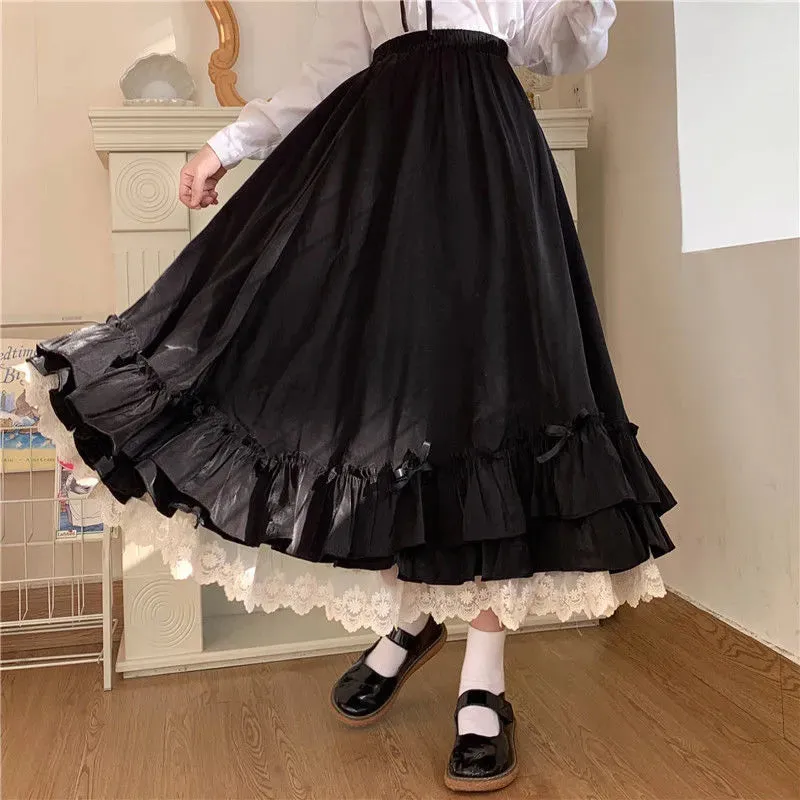 Elevate Your Style with our Vintage Pleated A-Line Ball Gown Long Midi Skirt for Women