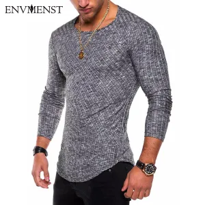 Envmenst O-Neck Slim Fit Sweater Men 2018 Fashion Spring Thin Pullover Men Homme Leisure Solid Color Sweater