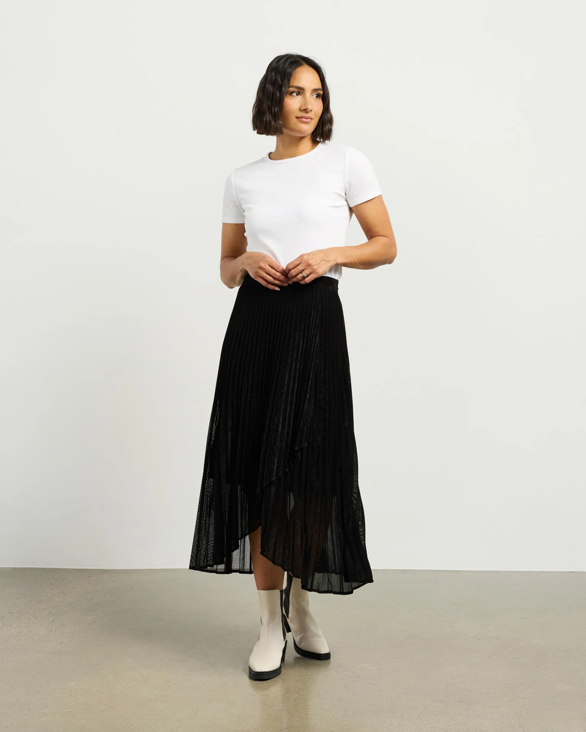 et alia Sawyer Skirt - Black Velvet Mesh