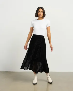 et alia Sawyer Skirt - Black Velvet Mesh