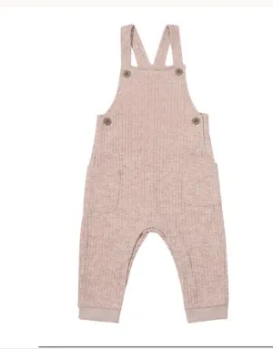 Ettie   H Baby “Joie”  Ribbed Jersey Overalls in Pink: Size NB to 3 Years