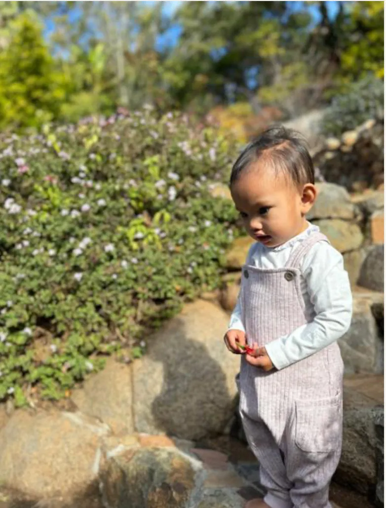 Ettie   H Baby “Joie”  Ribbed Jersey Overalls in Pink: Size NB to 3 Years
