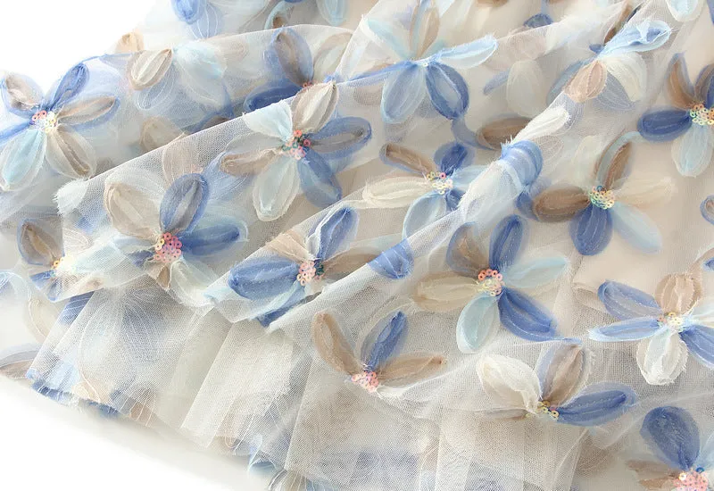 Exquisite Floral Sequined Fairy Gauze Skirt