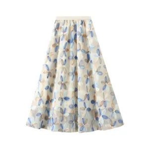 Exquisite Floral Sequined Fairy Gauze Skirt