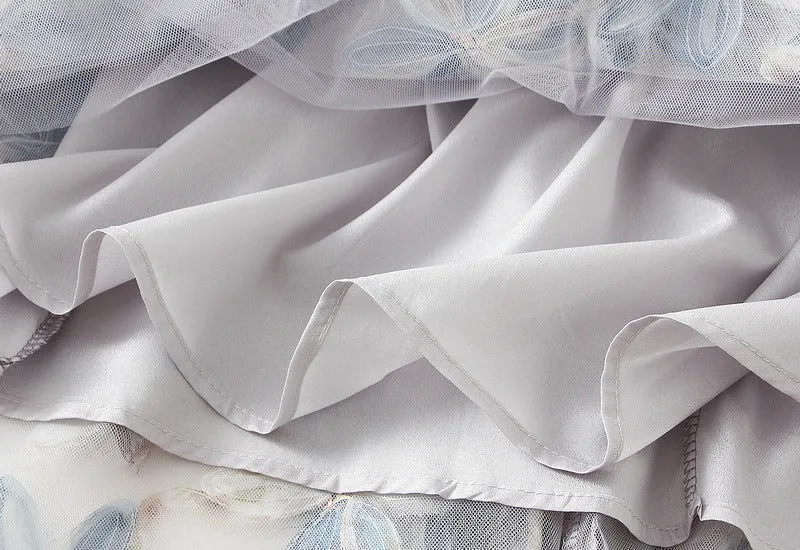 Exquisite Floral Sequined Fairy Gauze Skirt