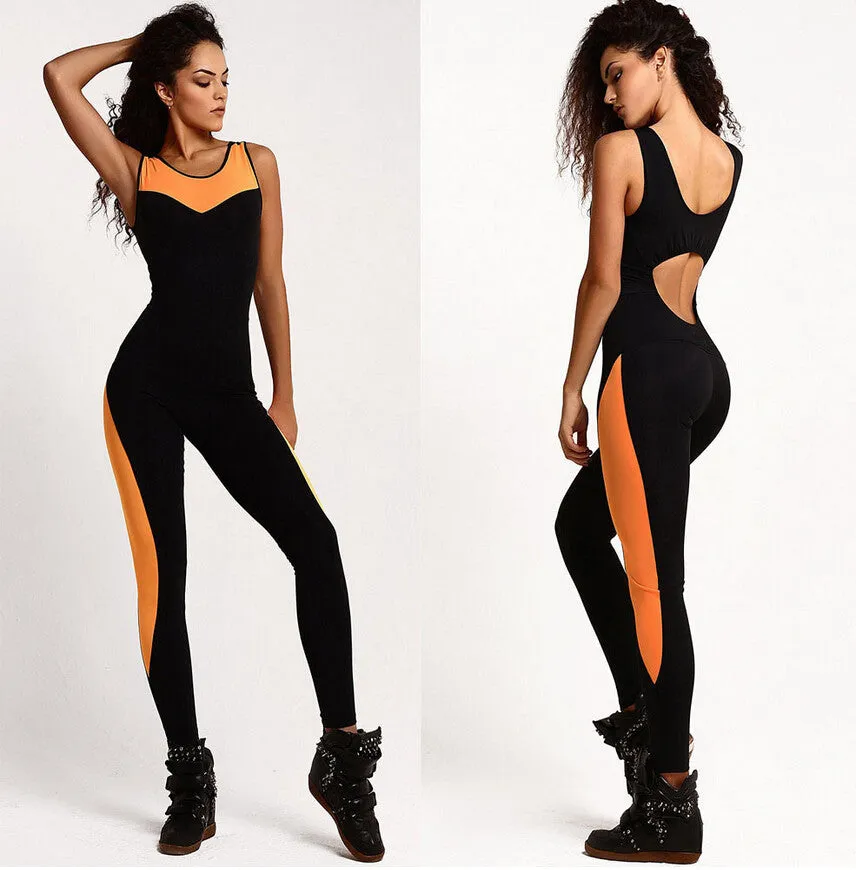 Fitness Jumpsuit Bodysuit Fashion Bandage Slim Elasticity Overalls Jumpsuit