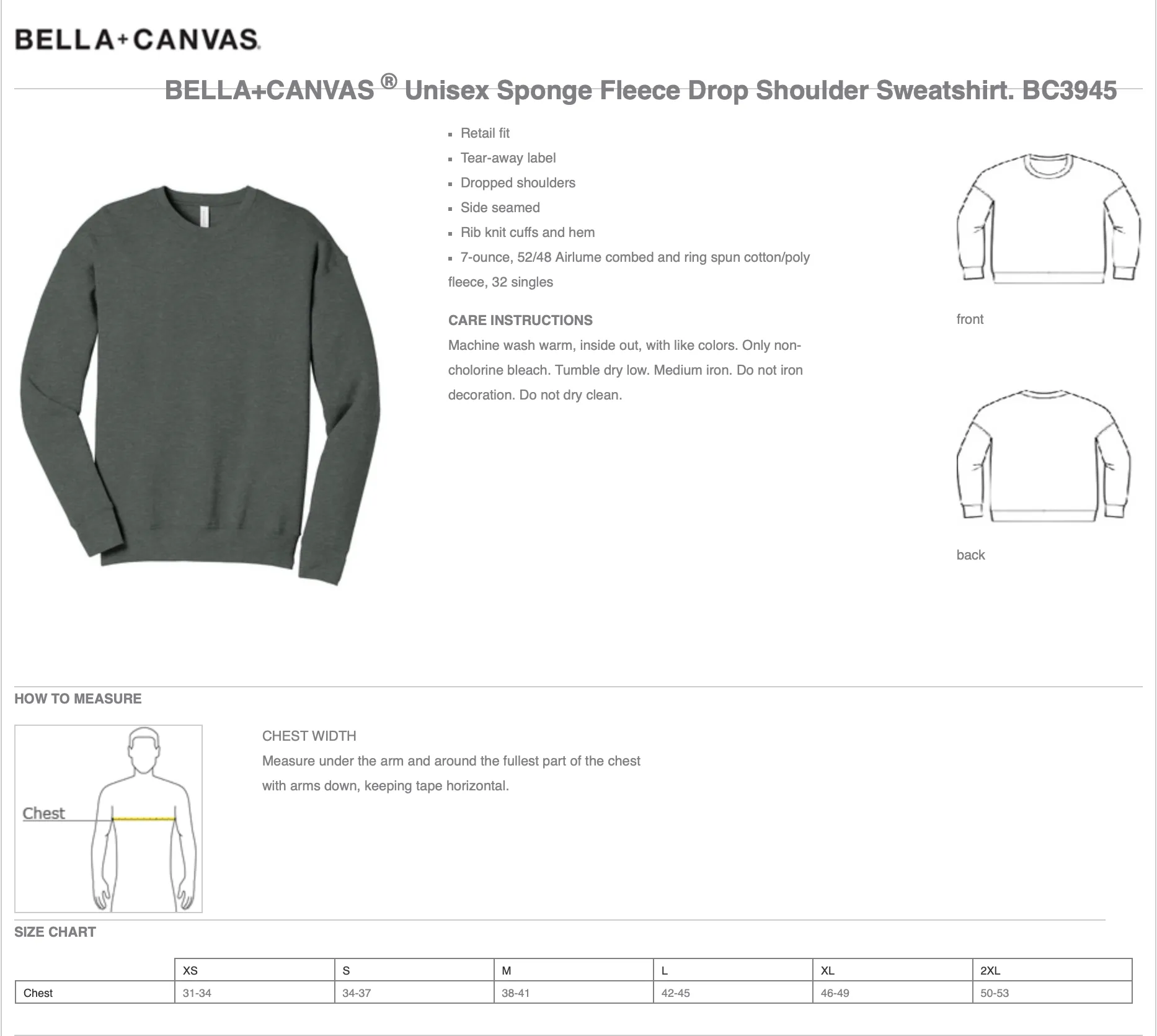 Fleece Crew Neck Pullover Unisex