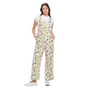 Floral Garden Print Overalls