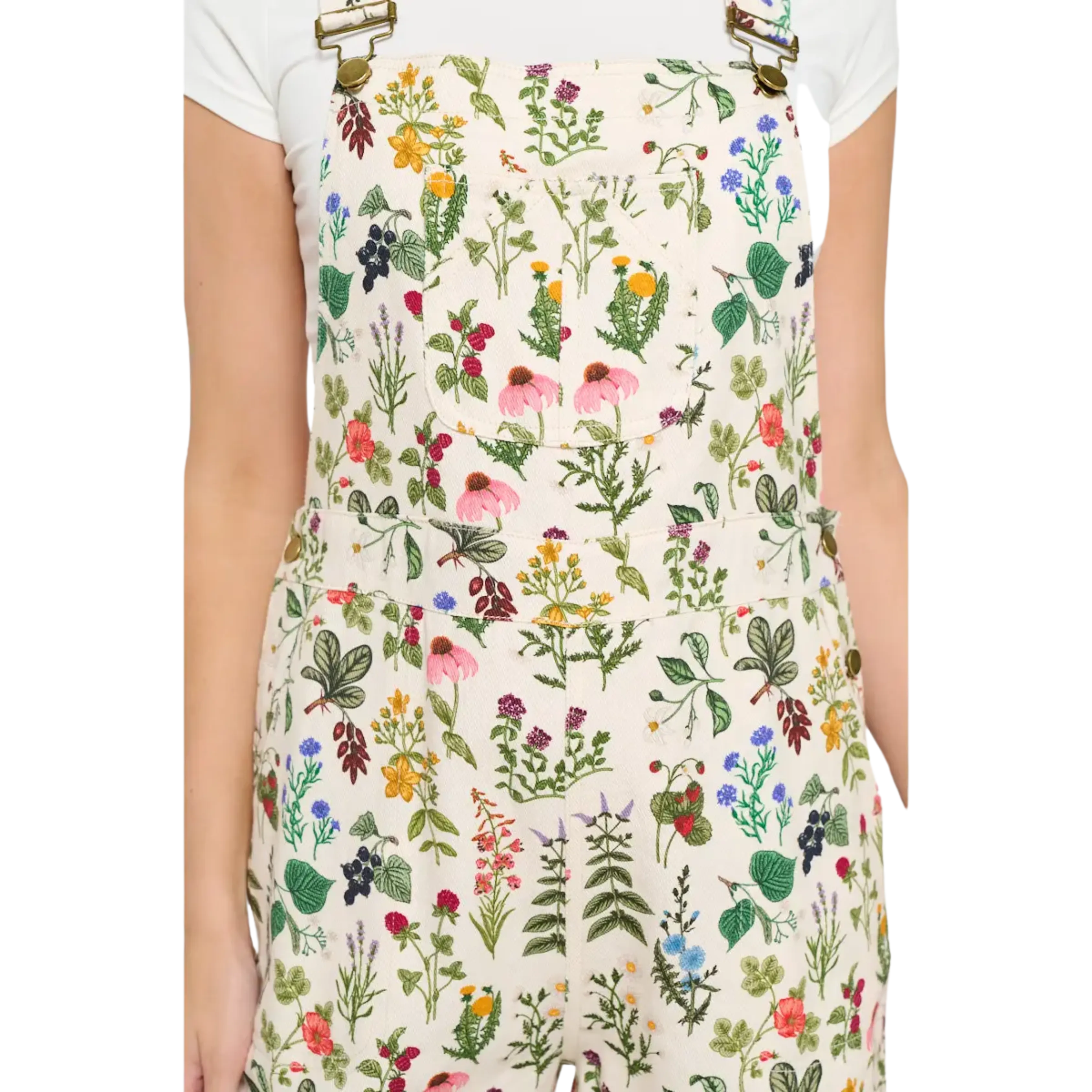 Floral Garden Print Overalls