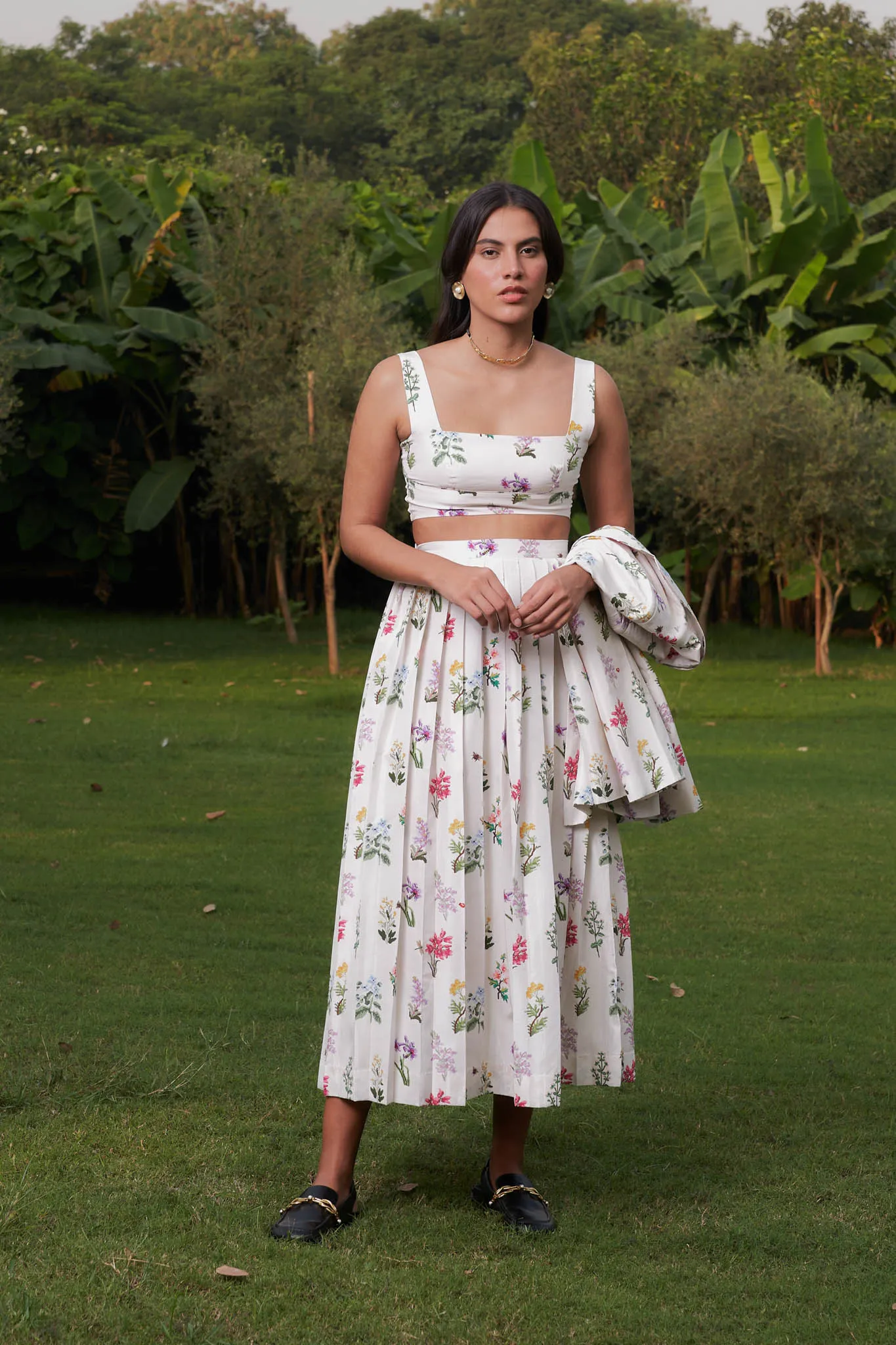 Forest Mist Silk Skirt