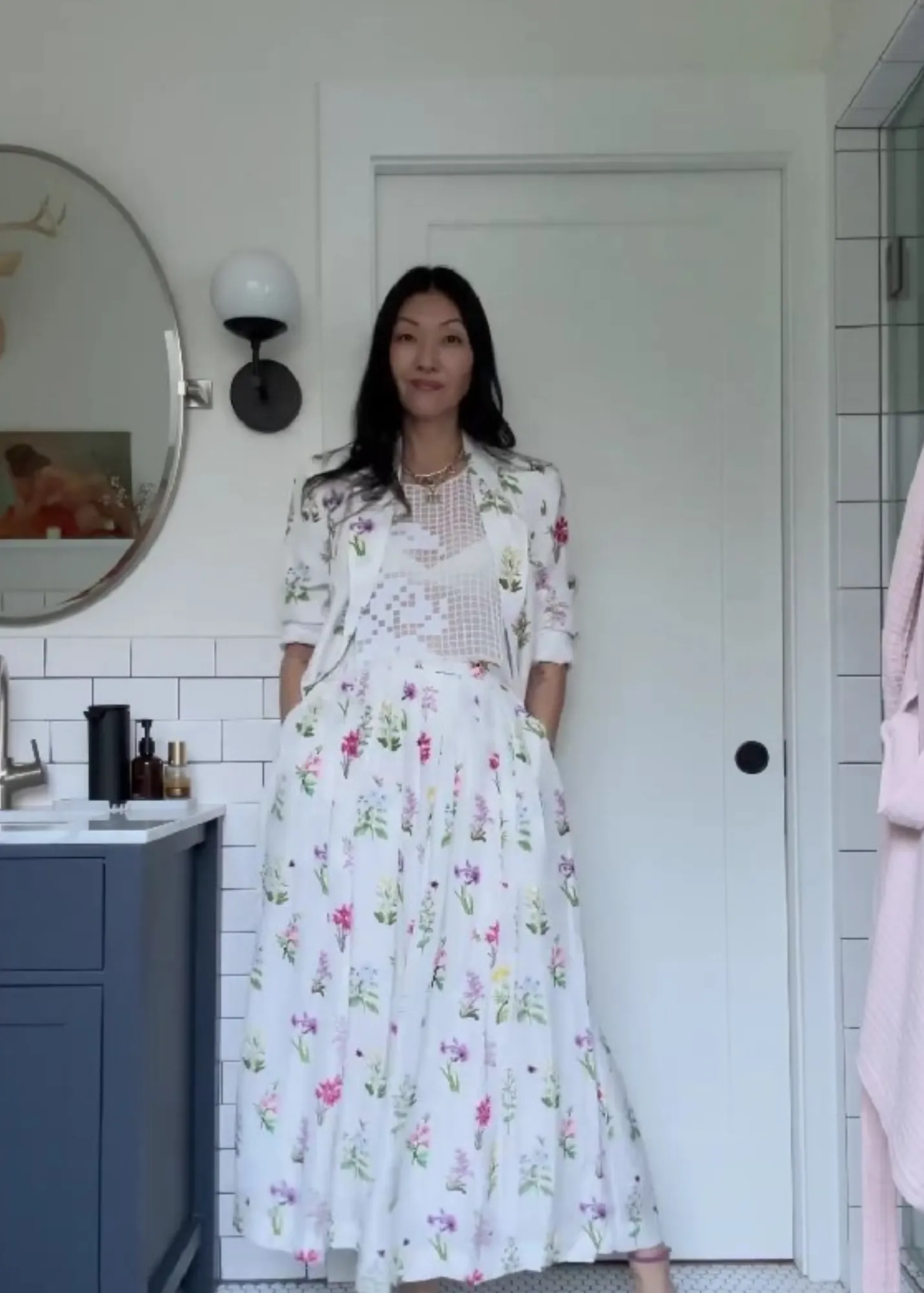 Forest Mist Silk Skirt