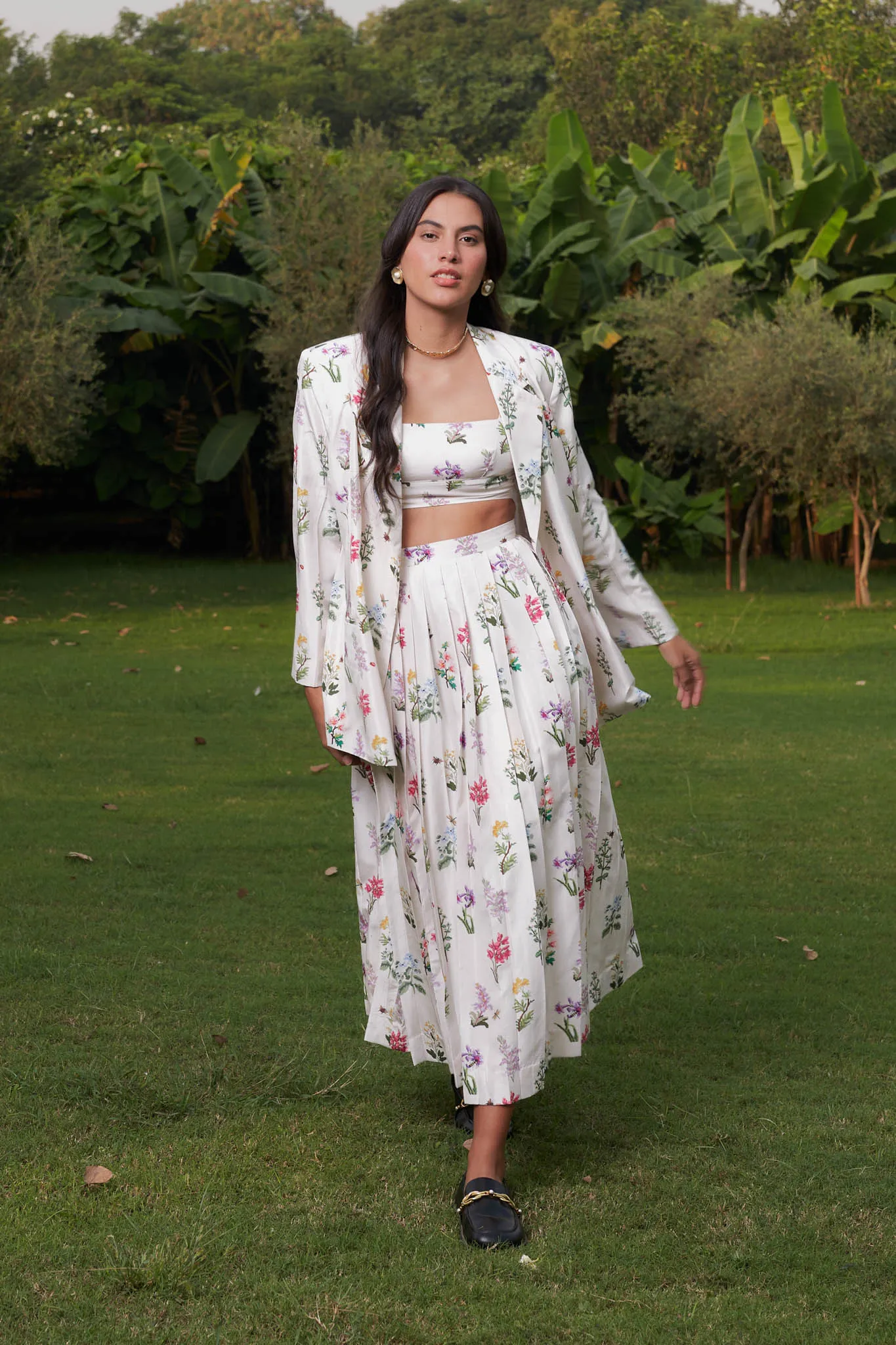 Forest Mist Silk Skirt