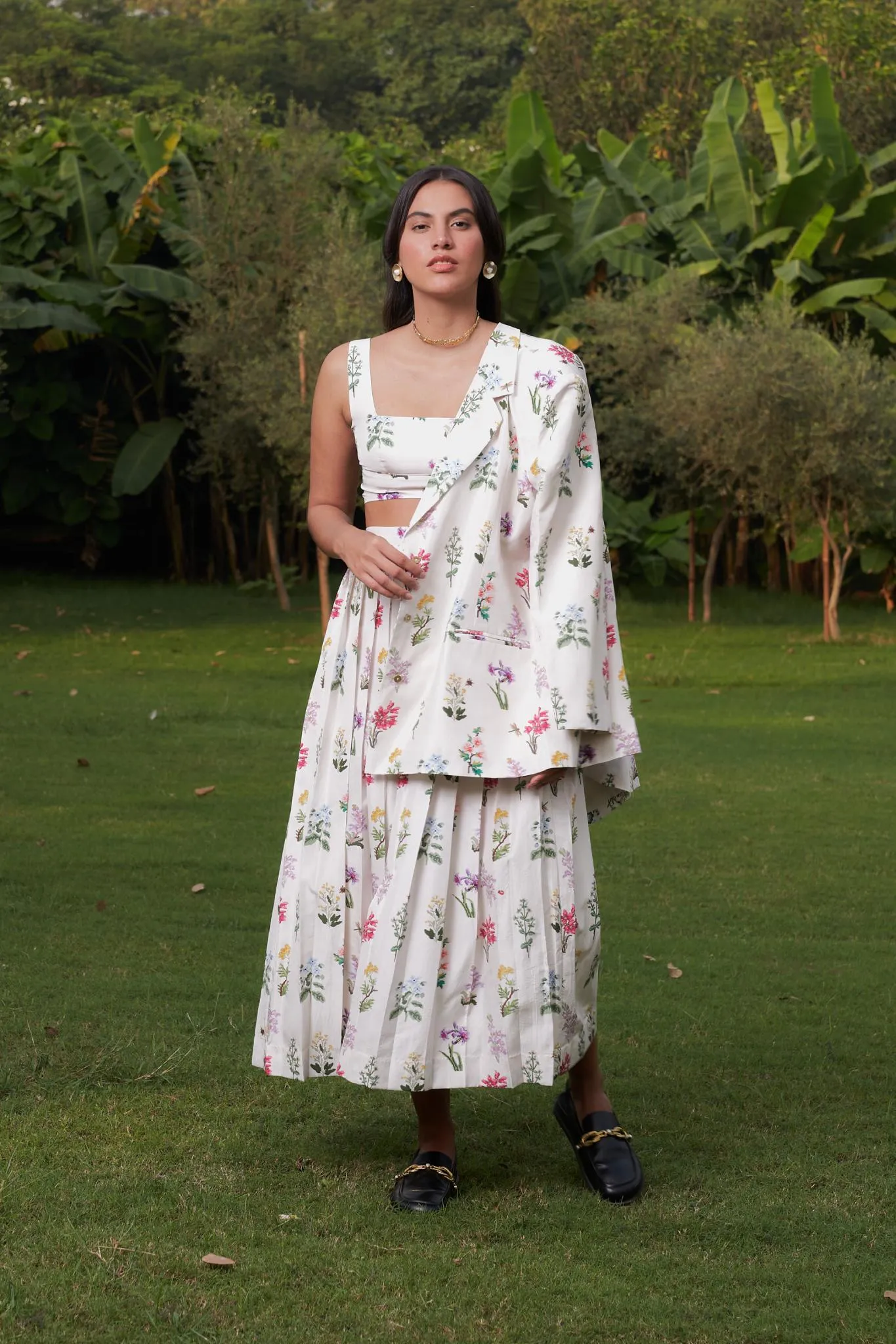 Forest Mist Silk Skirt