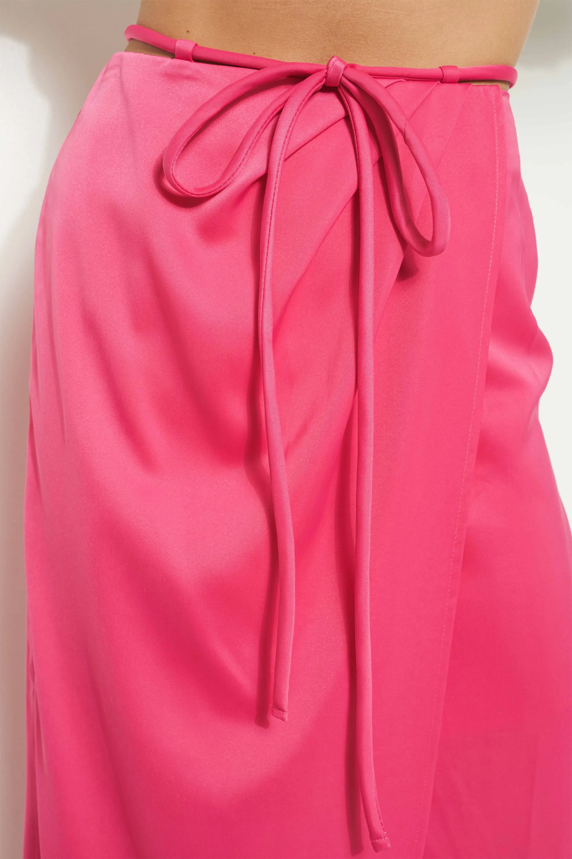 Fuchsia Flair Satin Midi