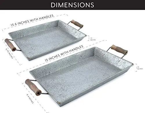 Galvanized Farmhouse Trays (Case of 12 Sets)