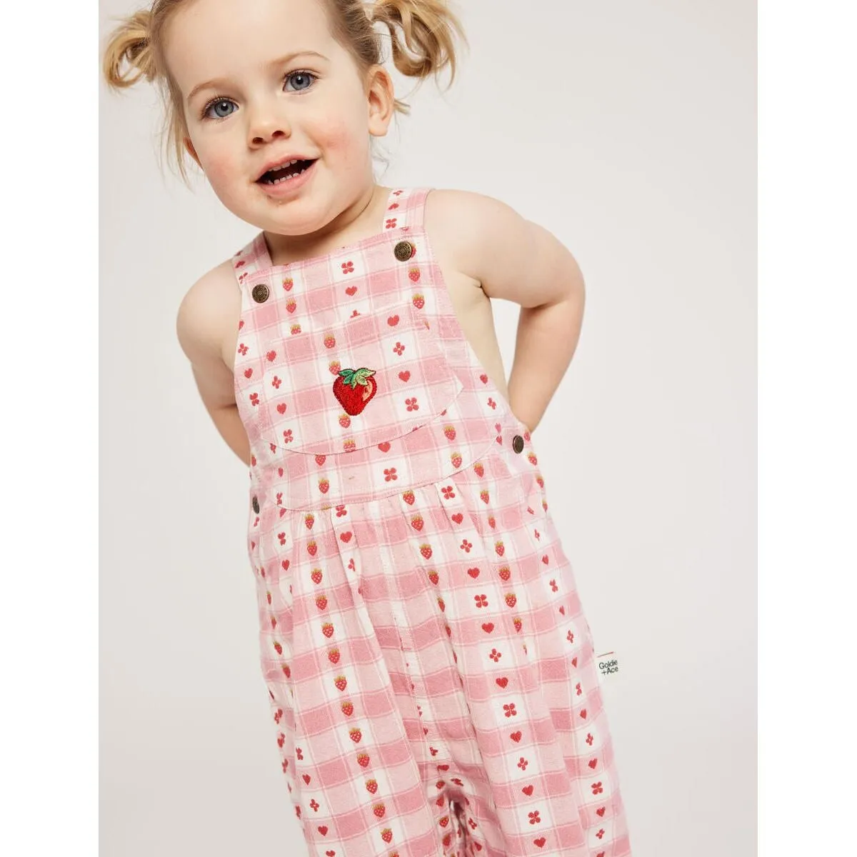 Goldie Vintage Overalls Very Berry Gingham