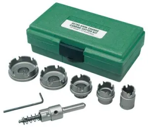 Greenlee® Kwik Change™ Hole Cutter Kit, Carbide-Tipped, 7/8 in to 2 in Cut Diam., 660