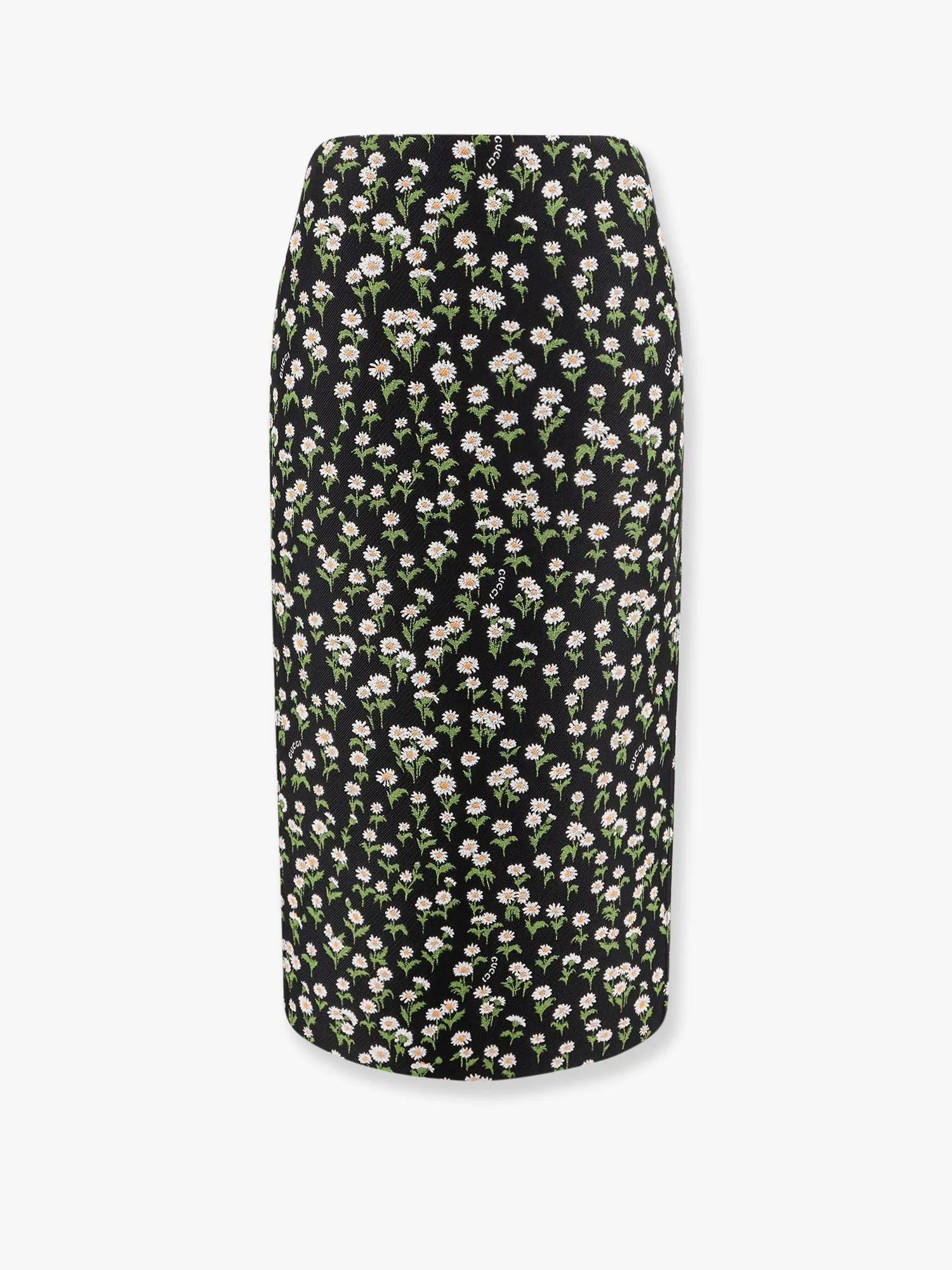 Gucci Crêpe Jacquard Midi Skirt With Floral Pattern