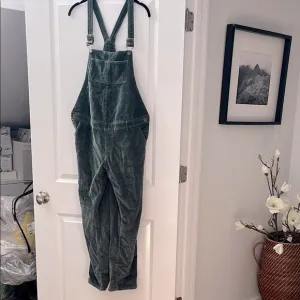 HATCH green maternity corduroy overalls