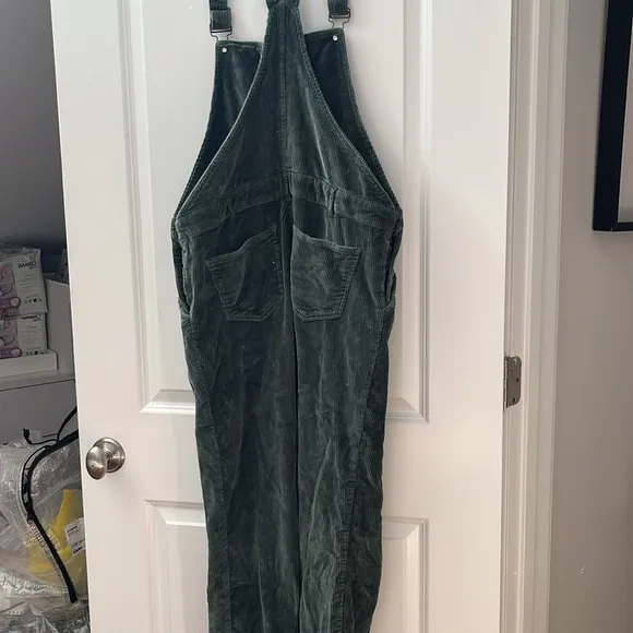 HATCH green maternity corduroy overalls