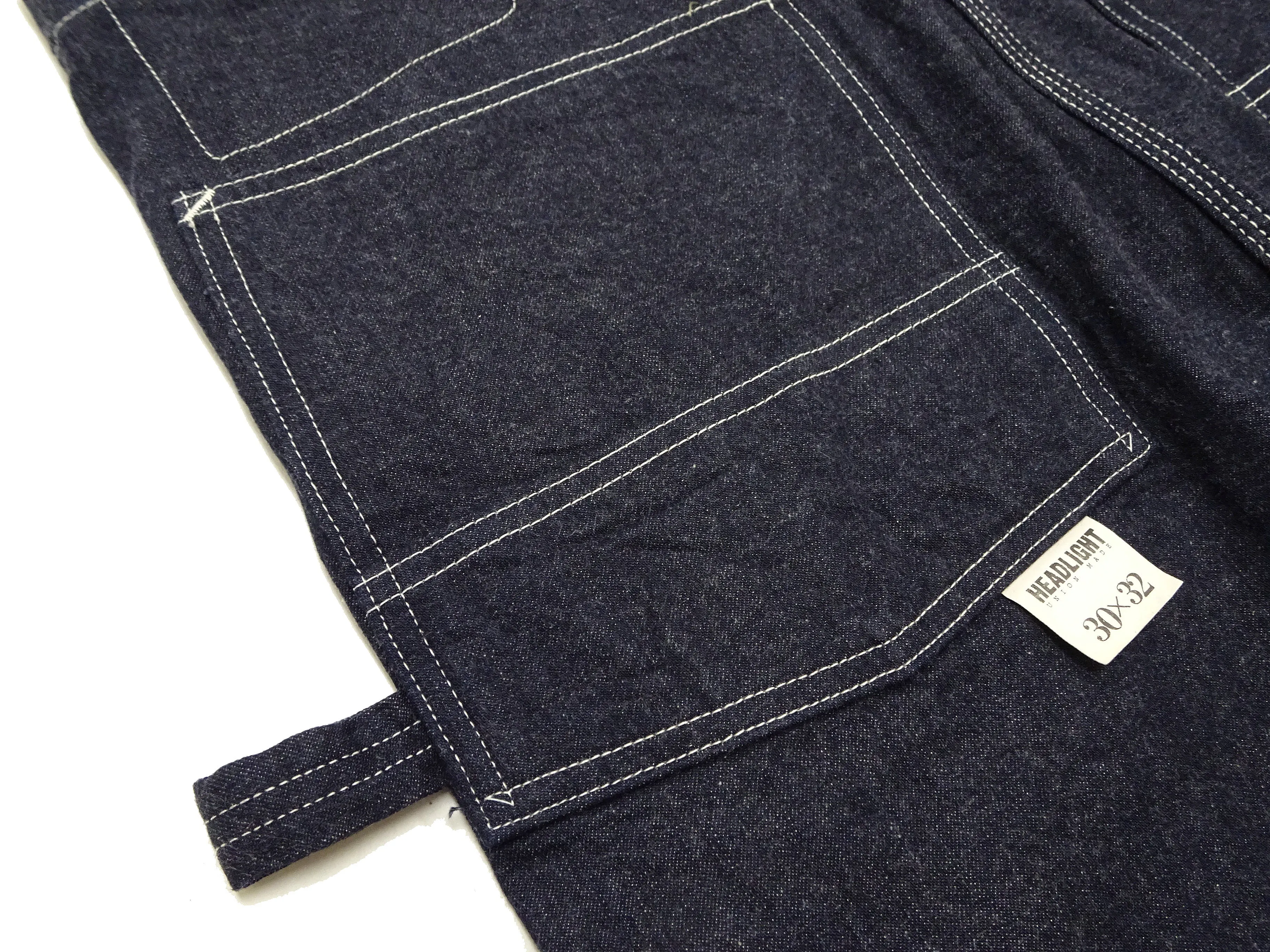 HEADLIGHT Overalls Men's Casual Unlined 11 Oz. Denim Low-back Bib Overalls with X-back Suspender Straps Toyo Enterprises HD42554 421A One-Wash