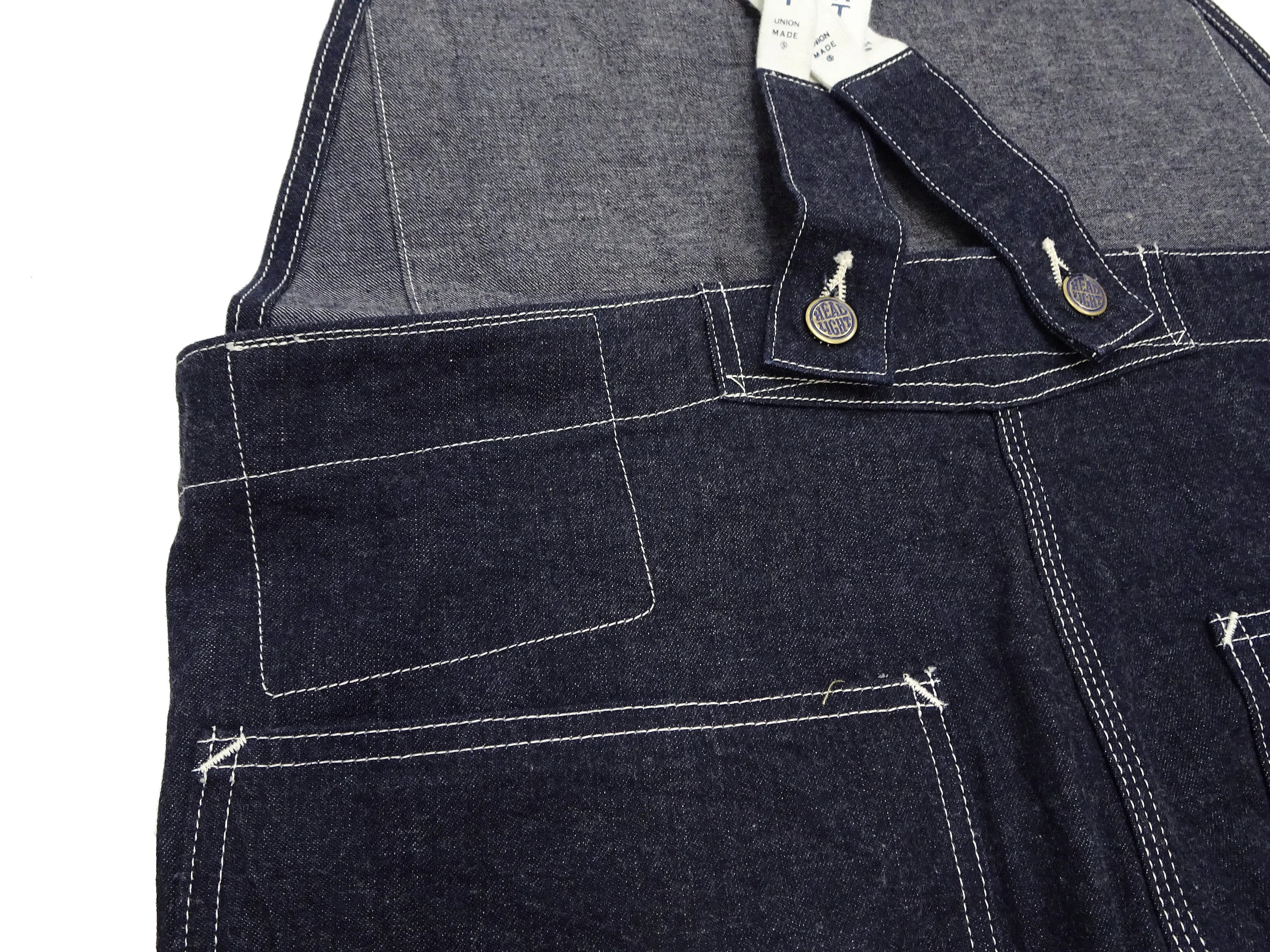 HEADLIGHT Overalls Men's Casual Unlined 11 Oz. Denim Low-back Bib Overalls with X-back Suspender Straps Toyo Enterprises HD42554 421A One-Wash