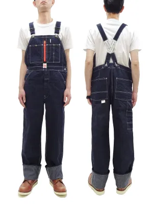 HEADLIGHT Overalls Men's Casual Unlined 11 Oz. Denim Low-back Bib Overalls with X-back Suspender Straps Toyo Enterprises HD42554 421A One-Wash