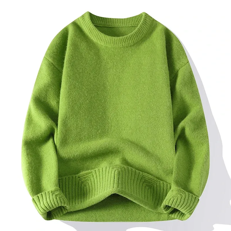 High End Luxury Wool Pull Homme 2024 New Autumn Winter Soft Warm Hole Ripped Sweater Men Pullover Fashion Korean Mens Sweaters