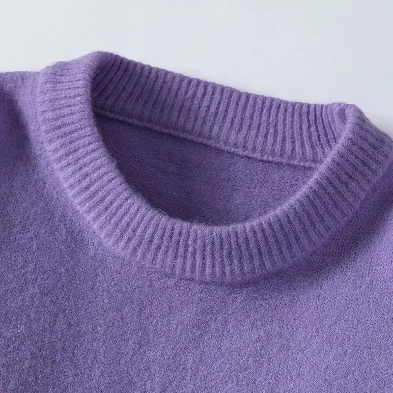 High End Luxury Wool Pull Homme 2024 New Autumn Winter Soft Warm Hole Ripped Sweater Men Pullover Fashion Korean Mens Sweaters