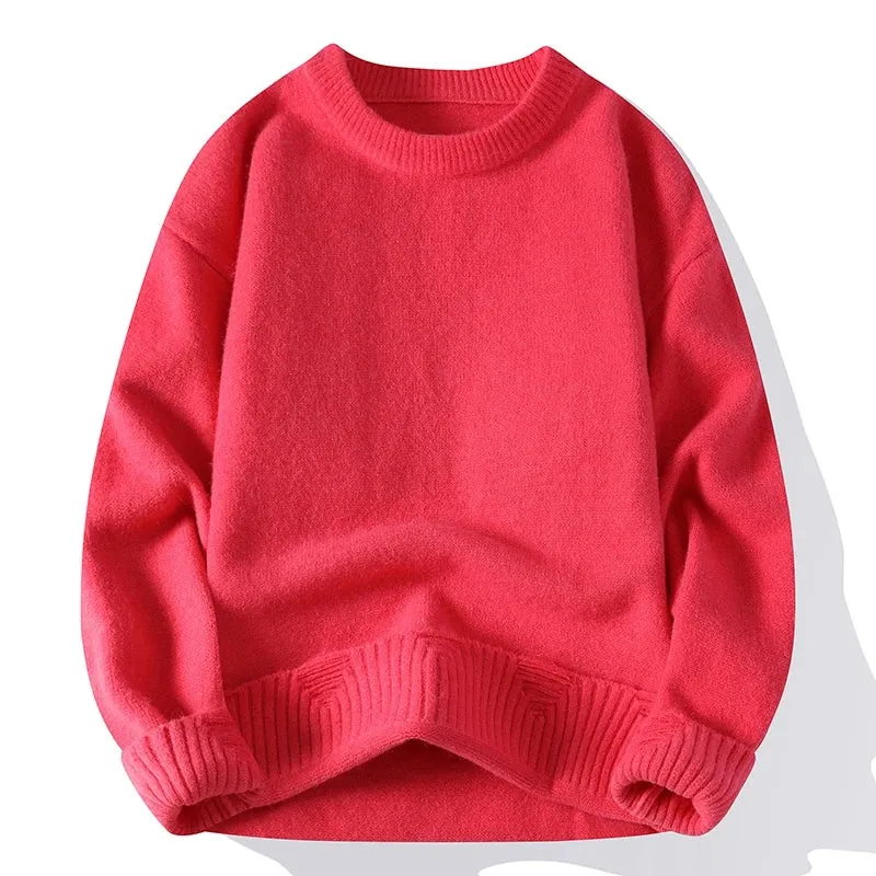 High End Luxury Wool Pull Homme 2024 New Autumn Winter Soft Warm Hole Ripped Sweater Men Pullover Fashion Korean Mens Sweaters