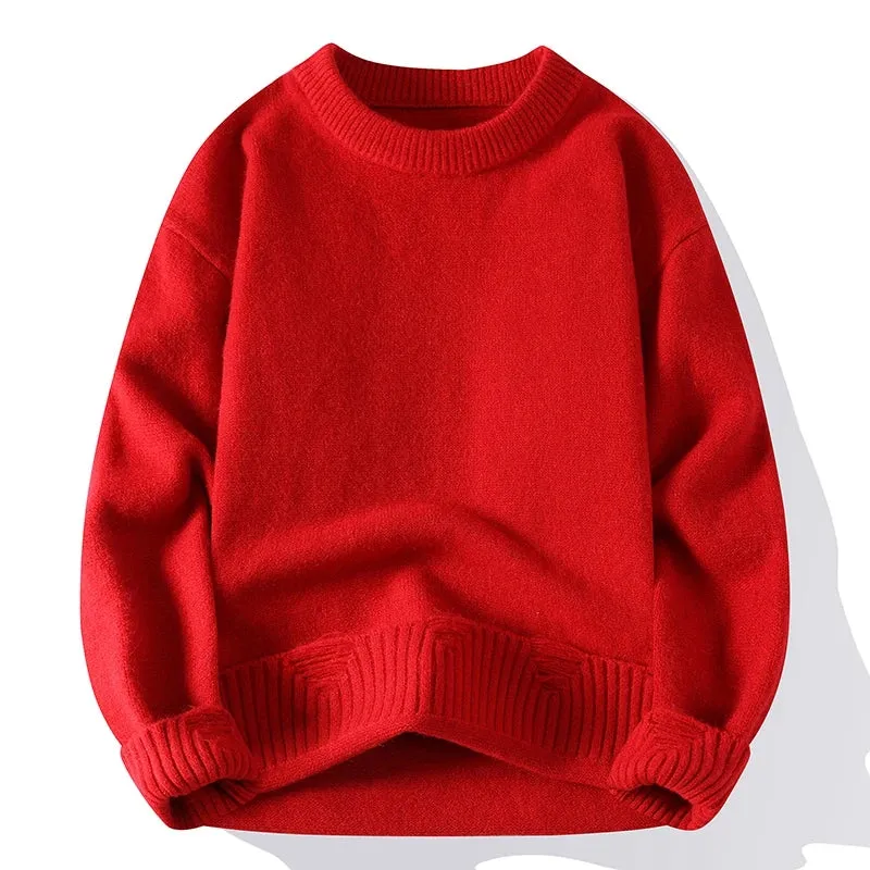 High End Luxury Wool Pull Homme 2024 New Autumn Winter Soft Warm Hole Ripped Sweater Men Pullover Fashion Korean Mens Sweaters