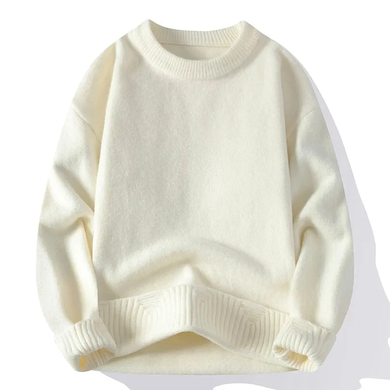 High End Luxury Wool Pull Homme 2024 New Autumn Winter Soft Warm Hole Ripped Sweater Men Pullover Fashion Korean Mens Sweaters