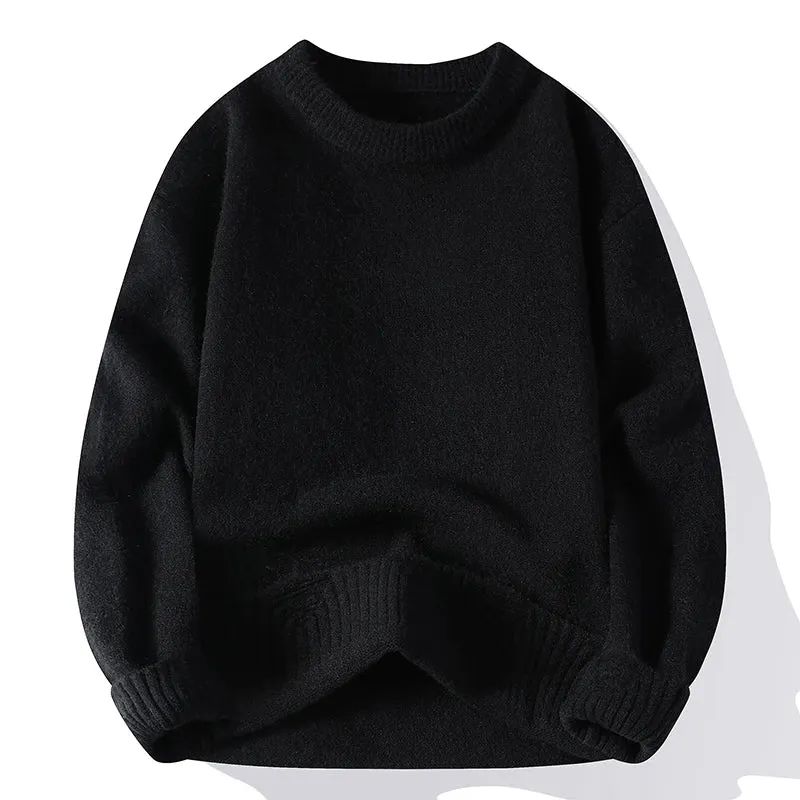 High End Luxury Wool Pull Homme 2024 New Autumn Winter Soft Warm Hole Ripped Sweater Men Pullover Fashion Korean Mens Sweaters