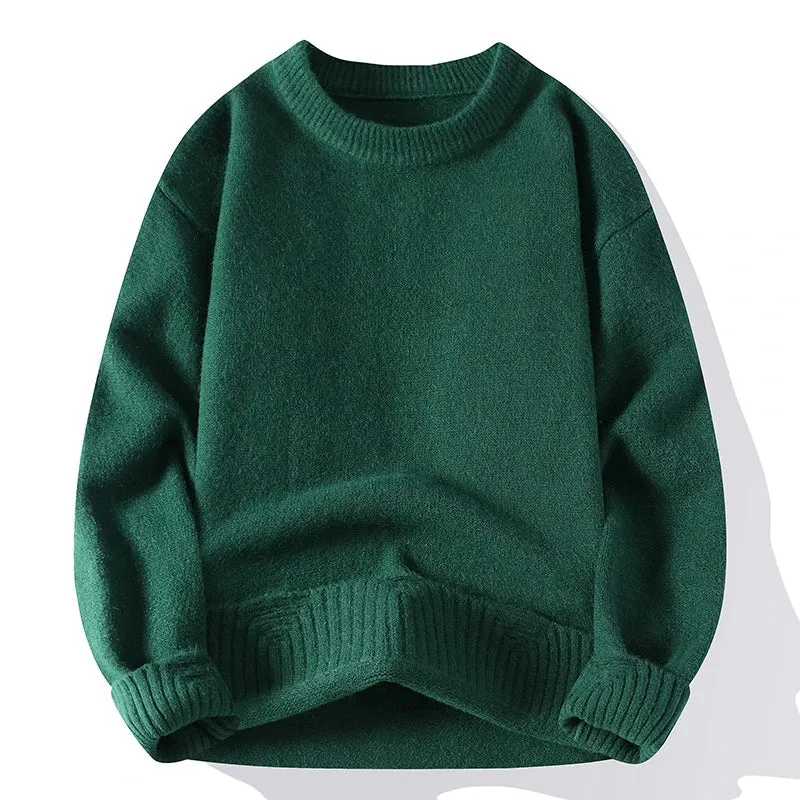 High End Luxury Wool Pull Homme 2024 New Autumn Winter Soft Warm Hole Ripped Sweater Men Pullover Fashion Korean Mens Sweaters