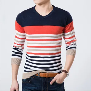 High Quality Casual Sweater Men Pullovers Brand winter Knitting long sleeve v-Neck slim Knitwear Sweaters size M-XXL