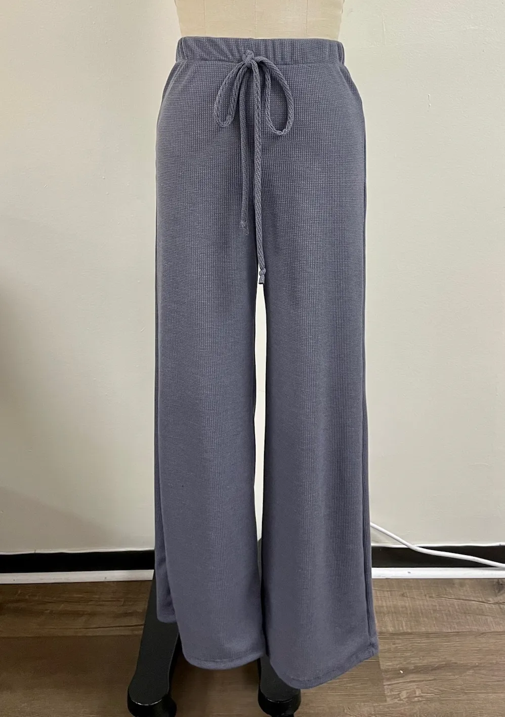 High Rise Tie Front Sweatpants