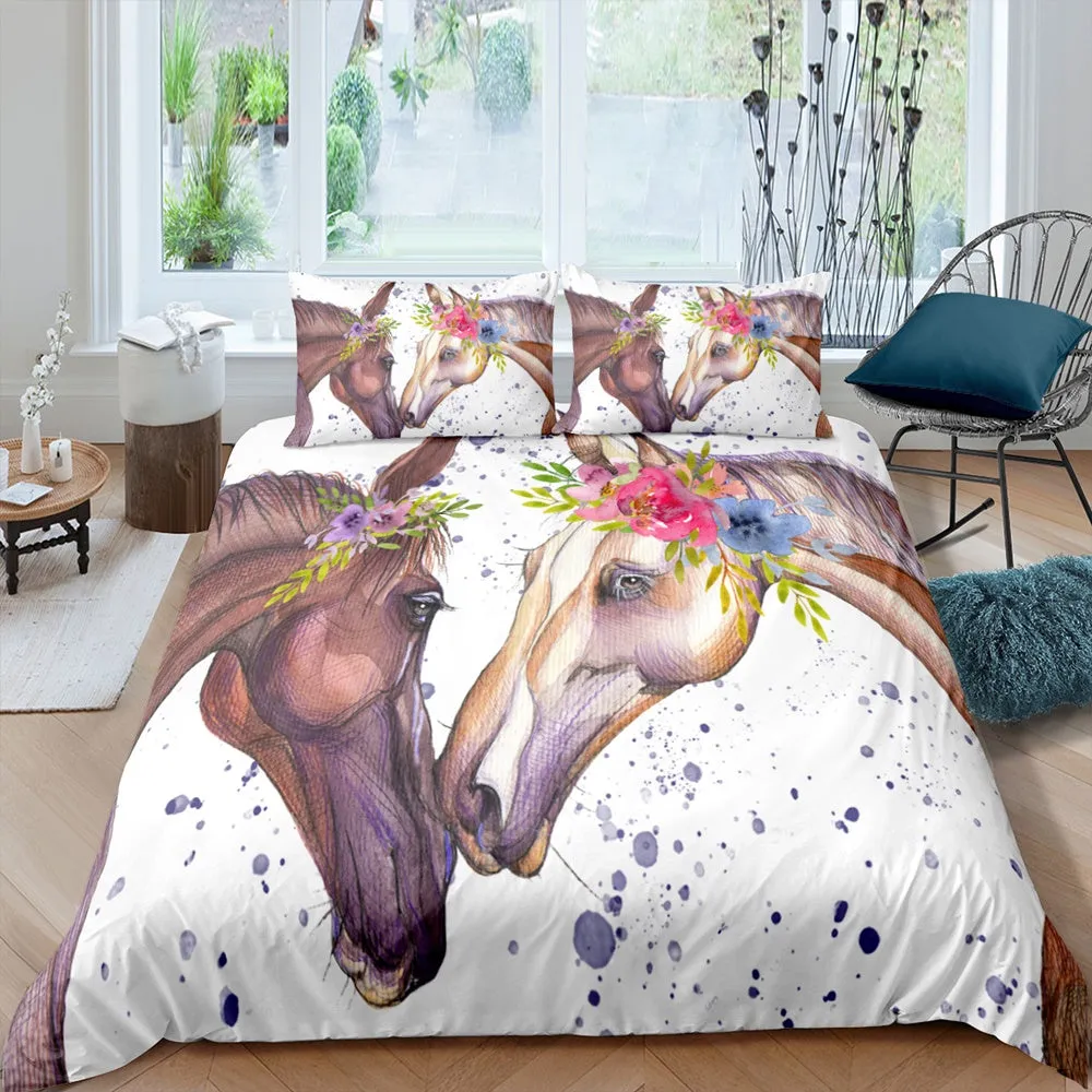 Horses Bedding Sets - 10 Designs (All Sizes Available)