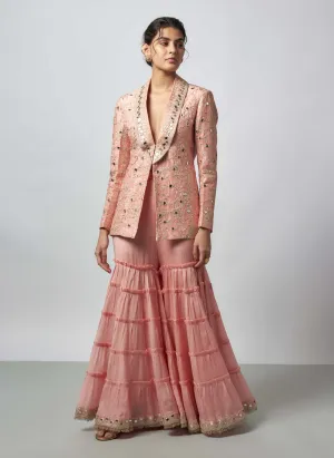 Ikshita pink sharara and blazer