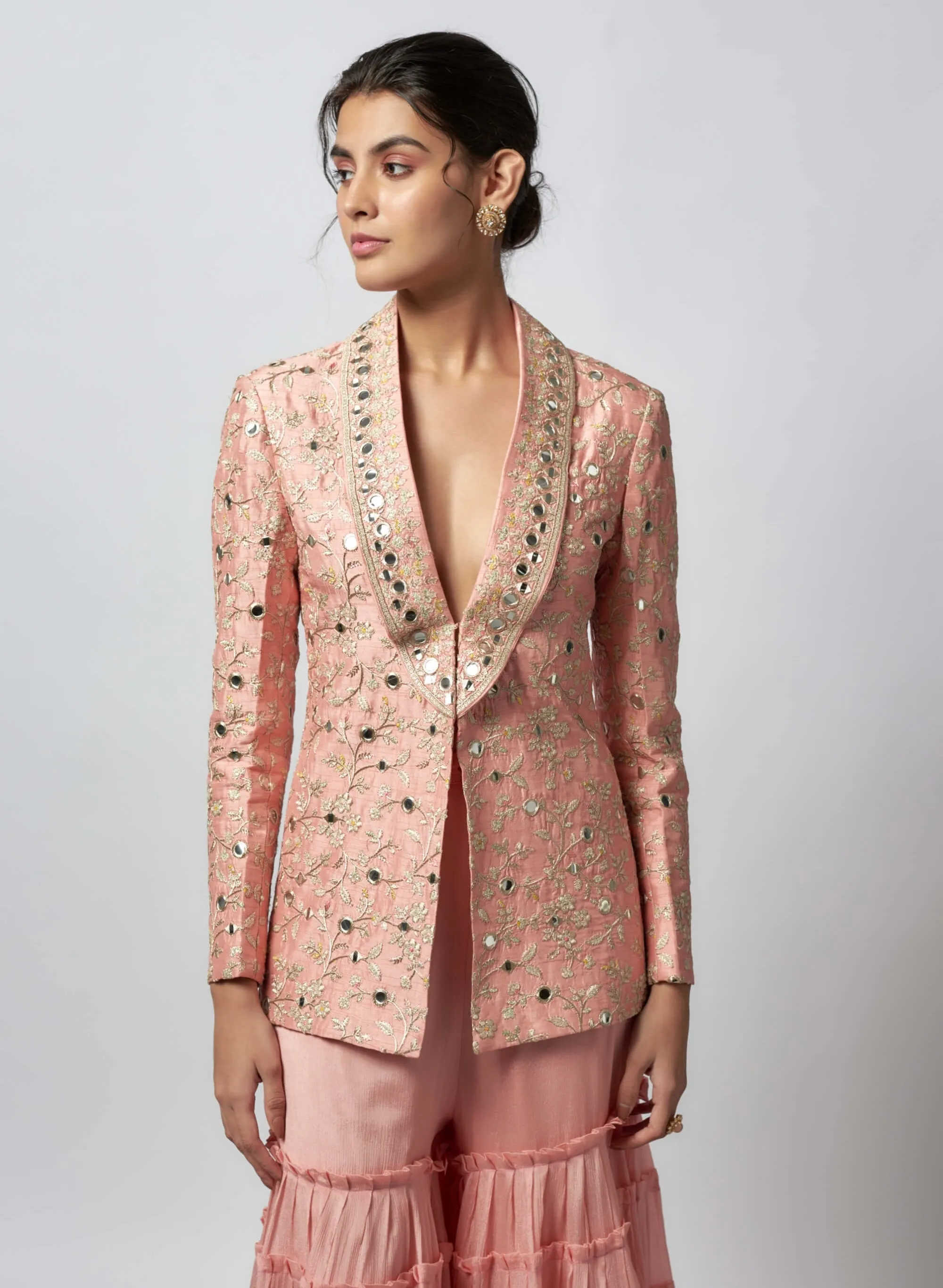 Ikshita pink sharara and blazer